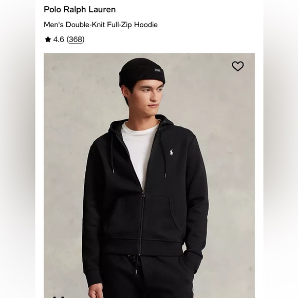 Polo Ralph Lauren Full-Zip Hoodie – Like New! (Black) - Picture 4 of 4